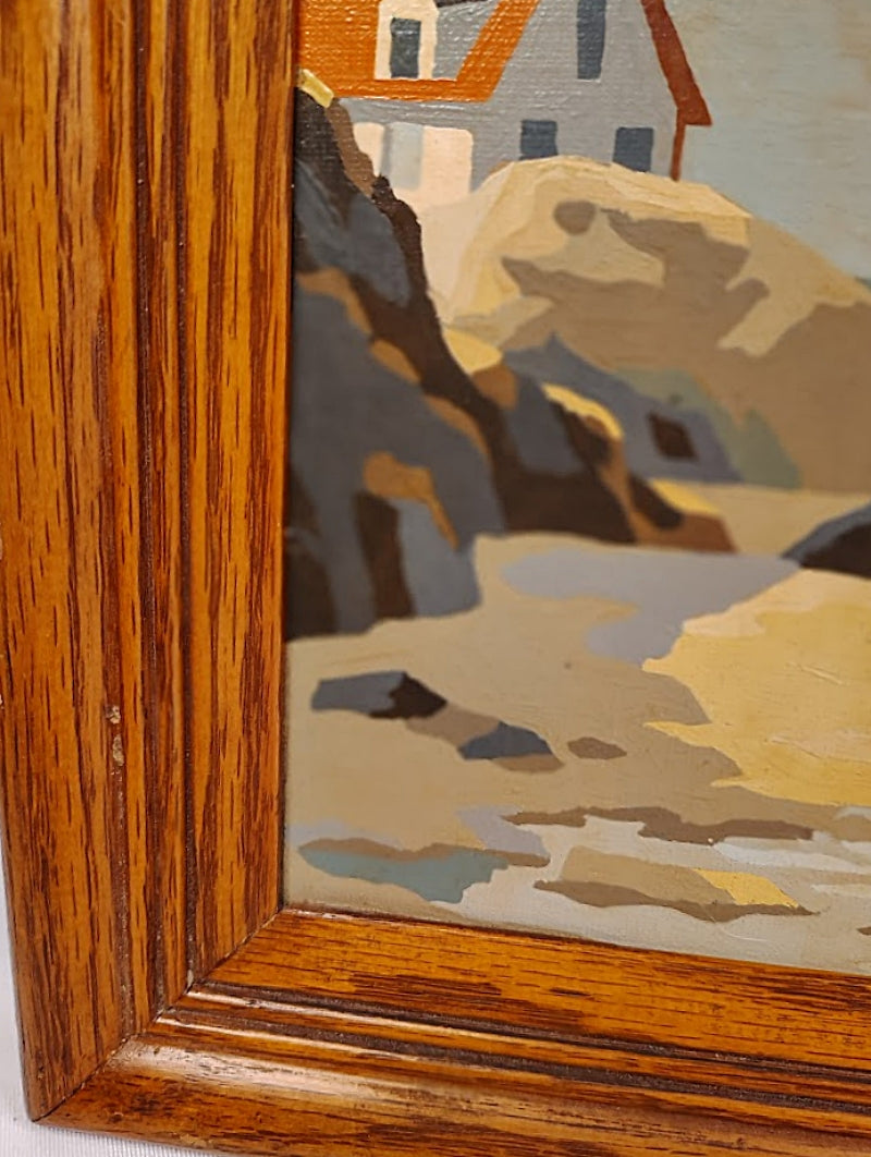 5715-OilPaintingPaintByNumbersSeascapewithLighthouseFrame-lighthouse-frame closeup