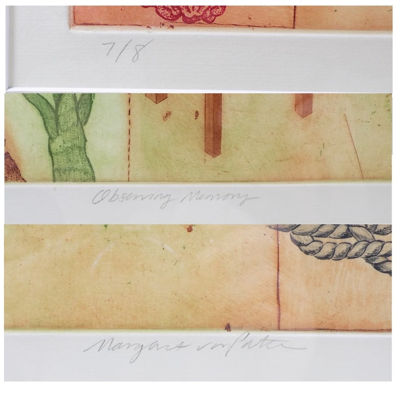 Vintage MARGARET VAN PATTEN Intaglio Print Framed Original by Listed Oregon Artist Limited Edition Number 7 of 8