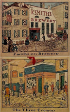 Colonial Philadelphia Scene Original Oil Painting of  Three Crowns Inn