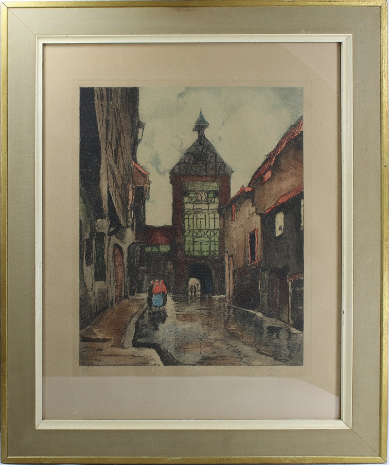 European Engraving Artist Signed