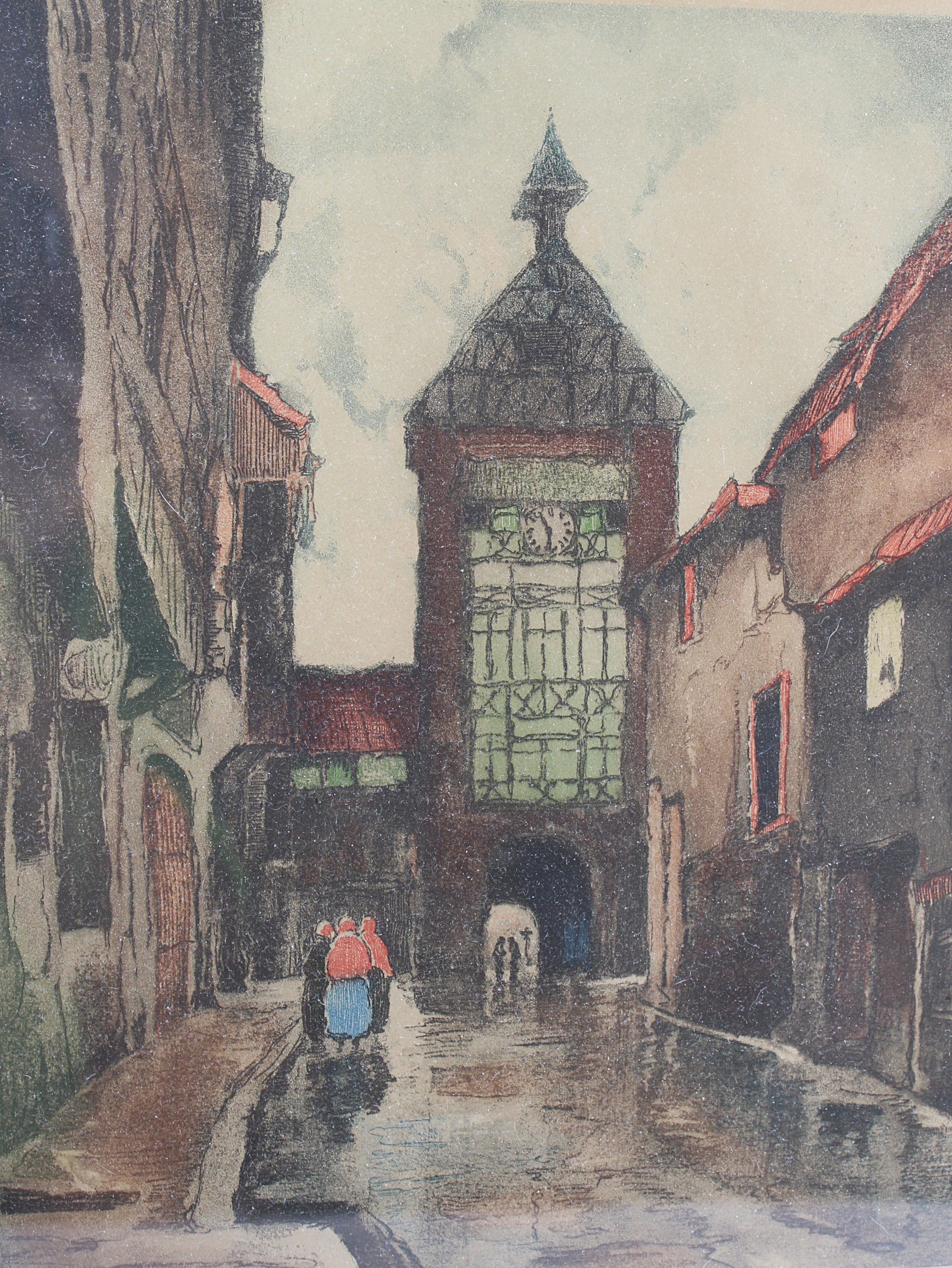 Vintage_Lithograph_of_Clock_Tower-without frame