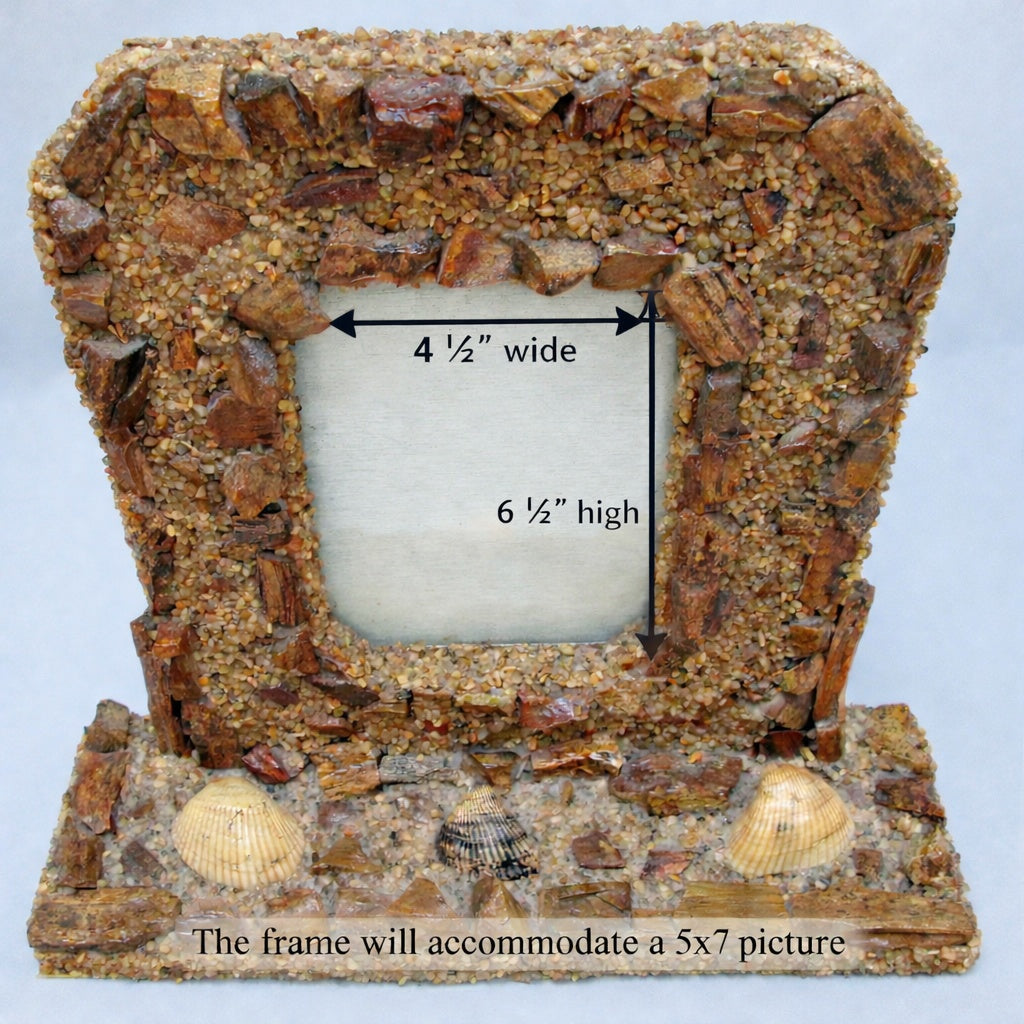 Antique Seaside Seashell Beach Picture Frame