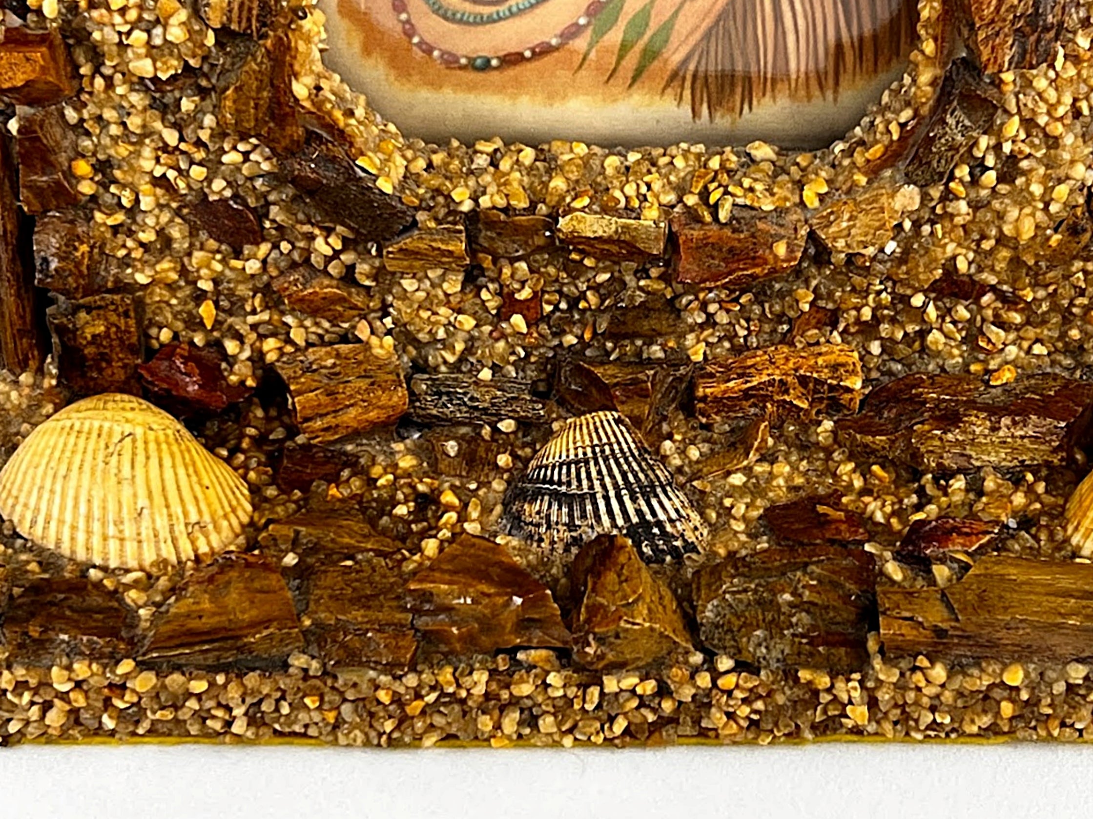 Antique Seaside Seashell Beach Picture Frame