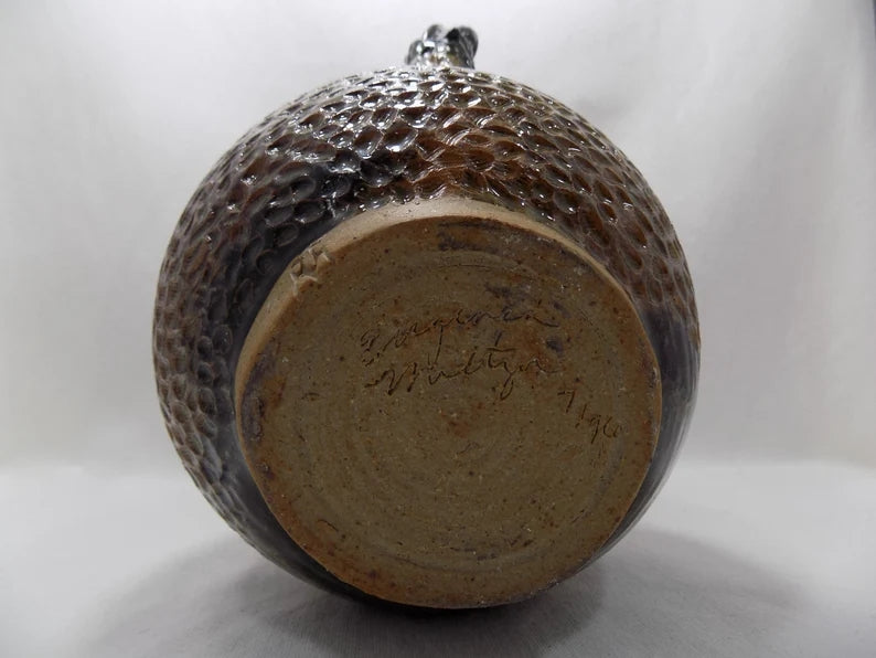 Brutalist Design Art Pottery Pitcher by  Eugenia Meltzer
