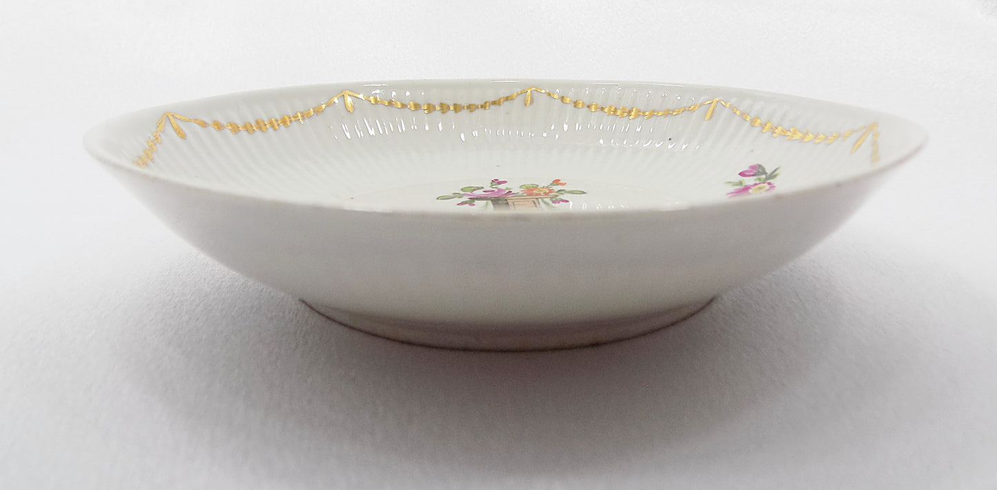 ANTIQUE WALLENDORF BOWL German Hand Painted Porcelain 1787-1833