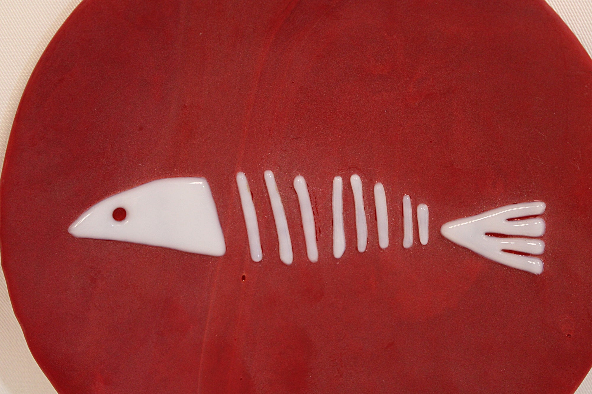 Cherry Red Art Glass Plate