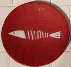 Cherry Red Art Glass Plate