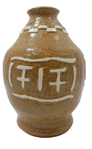 Stoneware Bottle Vase Southwest Style Dated 1979