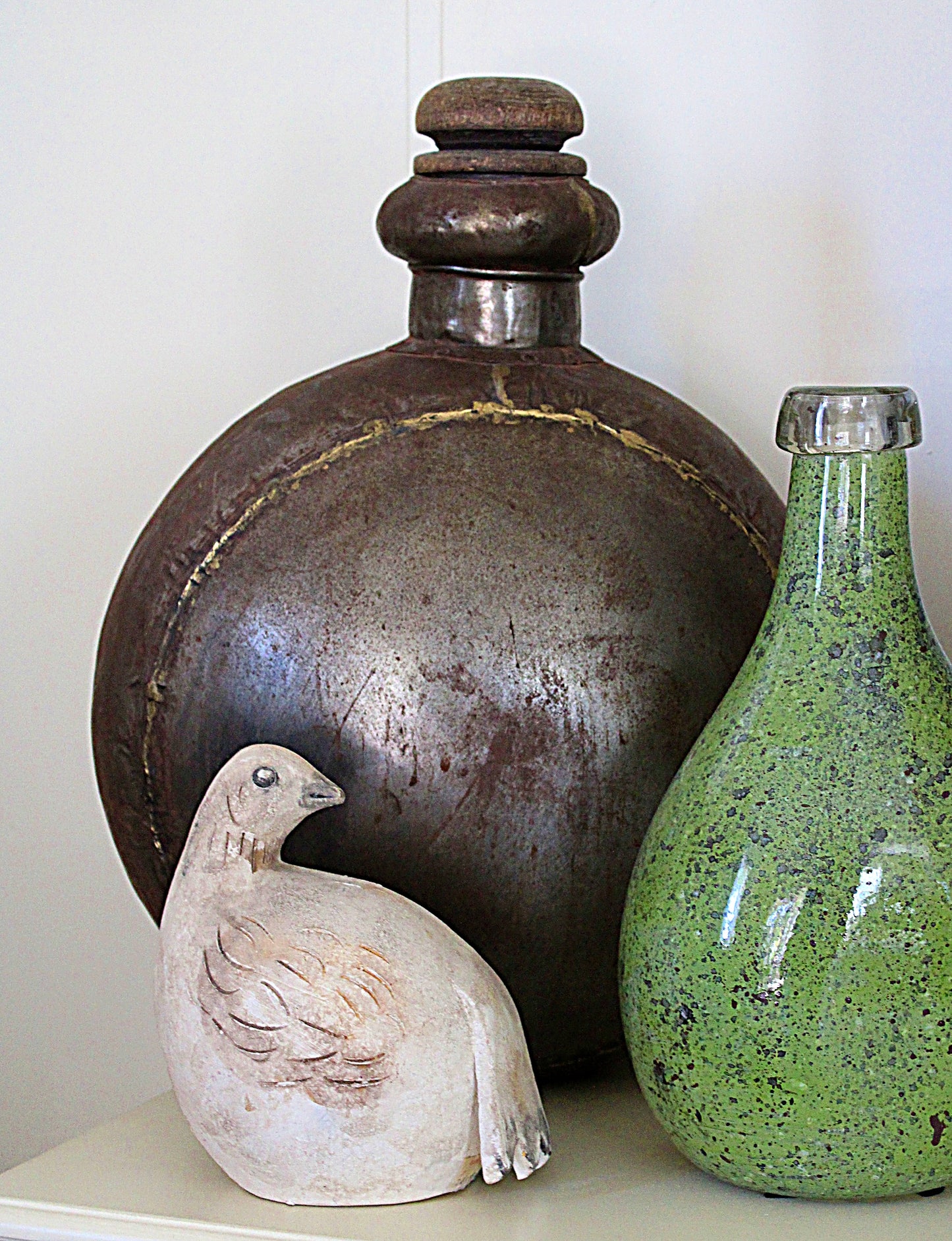 Vintage Decorative Brass Bottle 22 Inches Tall Handmade