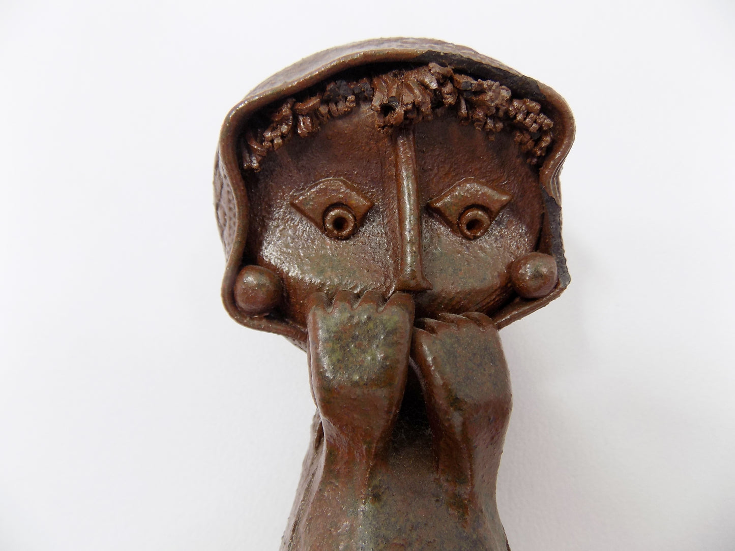 Vintage SHLOMO-DUBE ISRAELI Art Pottery Sculpture Signed                          Modern Figural Art