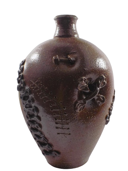 Vintage BRUTALIST BOTTLE VASE Signed Sculptural Studio Stoneware