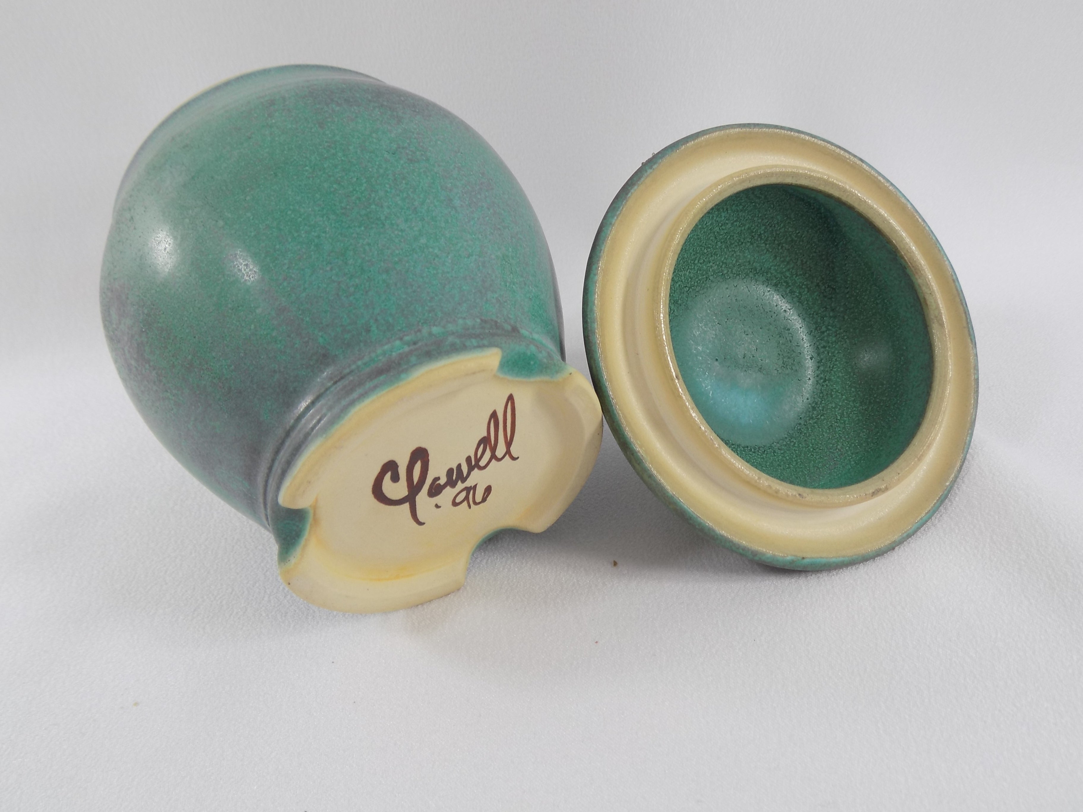 Ohio Ceramic Artist Arts and Crafts Style Lidded Jar