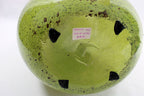 Tall Modern Green Art Glass Handblown Bottle