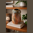 Studio Pottery Vase With Drip Glaze