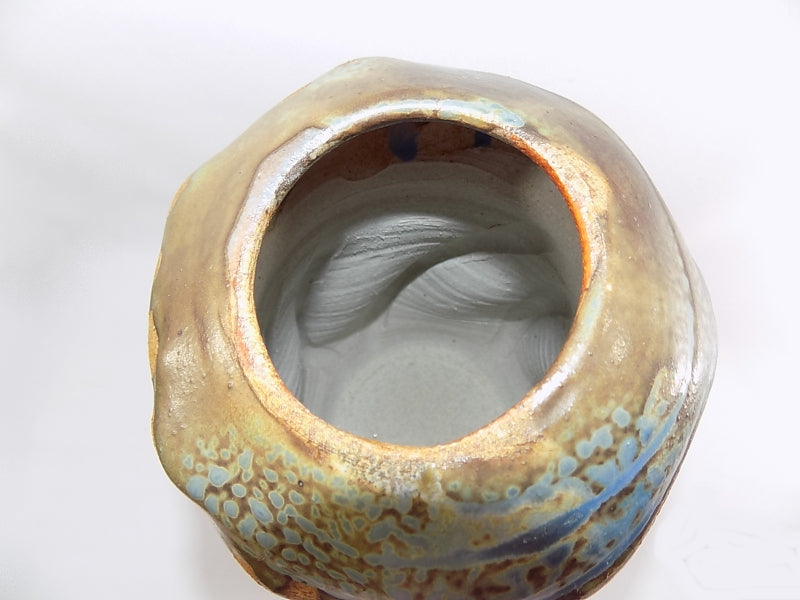 Vintage ART POTTERY VASE Drip Glazed Signed and Dated 12 Inch Tall Heavy Stoneware