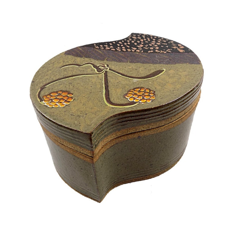 Vintage DAVID PETRAKOVITZ Art Pottery Lidded Box Listed Artist Detroit Michigan Main