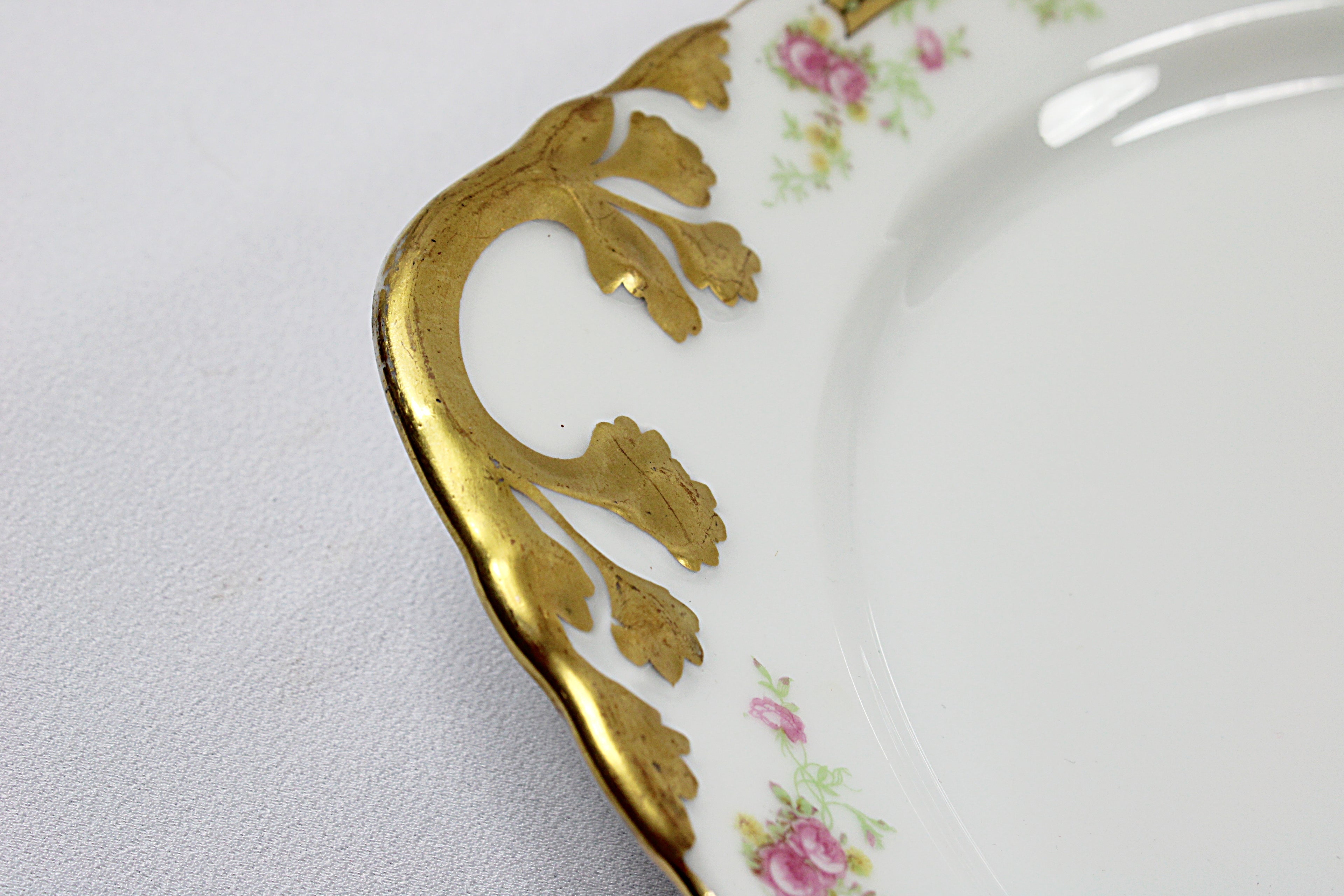 French Porcelain Gold Trim Antique Limoges Platters