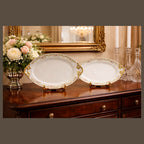 French Porcelain Gold Trim Antique Limoges Platters