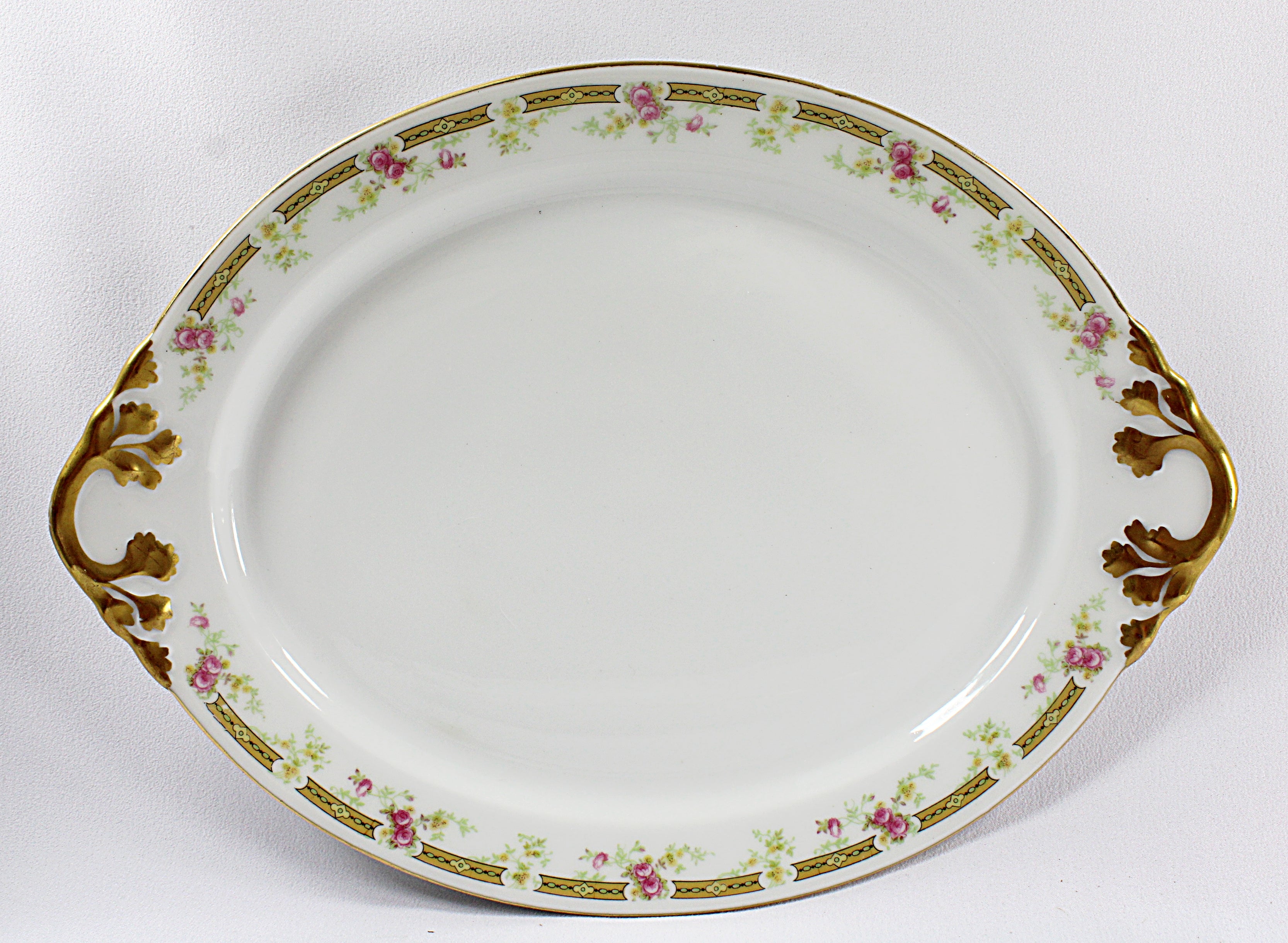 French Porcelain Gold Trim Antique Limoges Platters