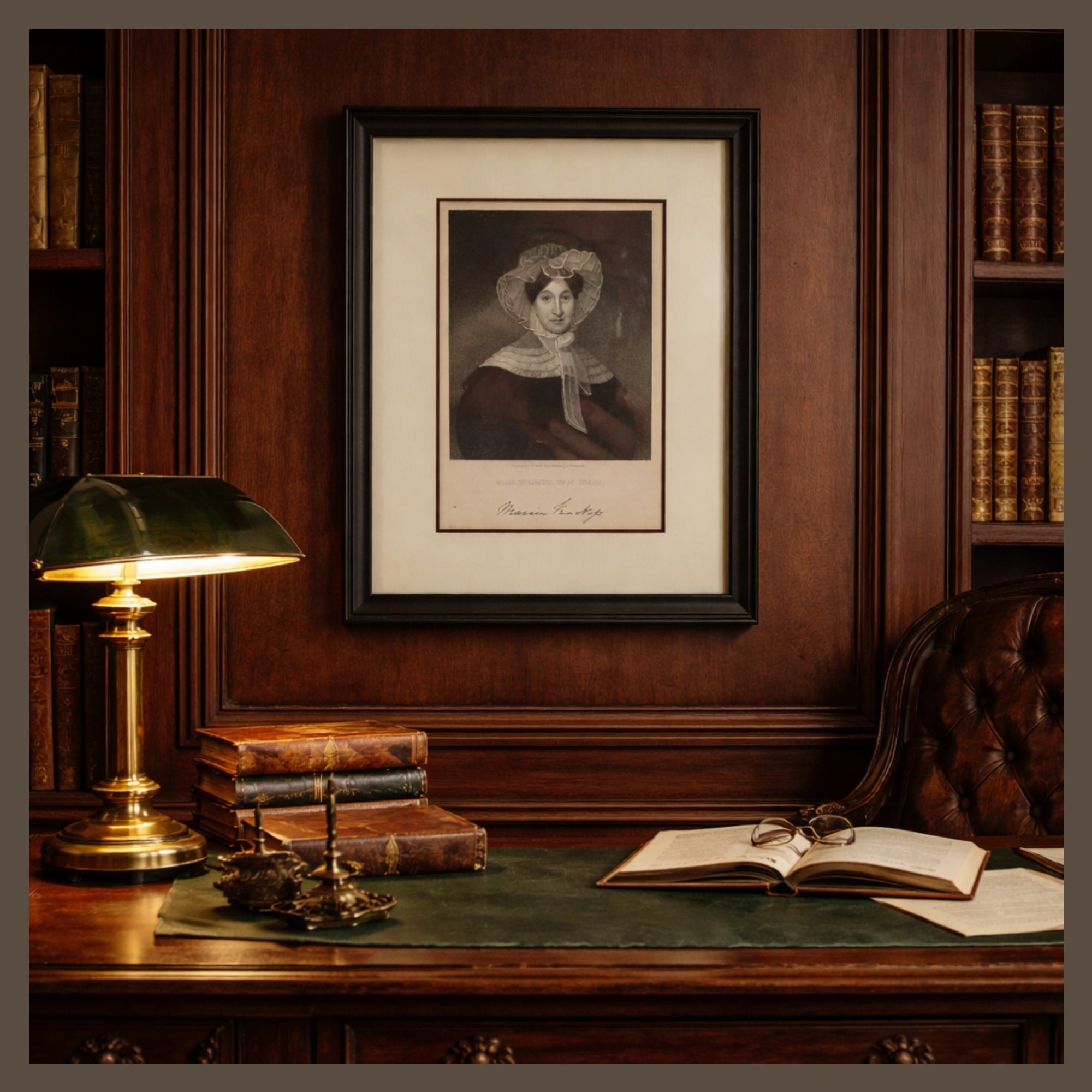 Marcia Van Ness Historical Antique Steel Engraving