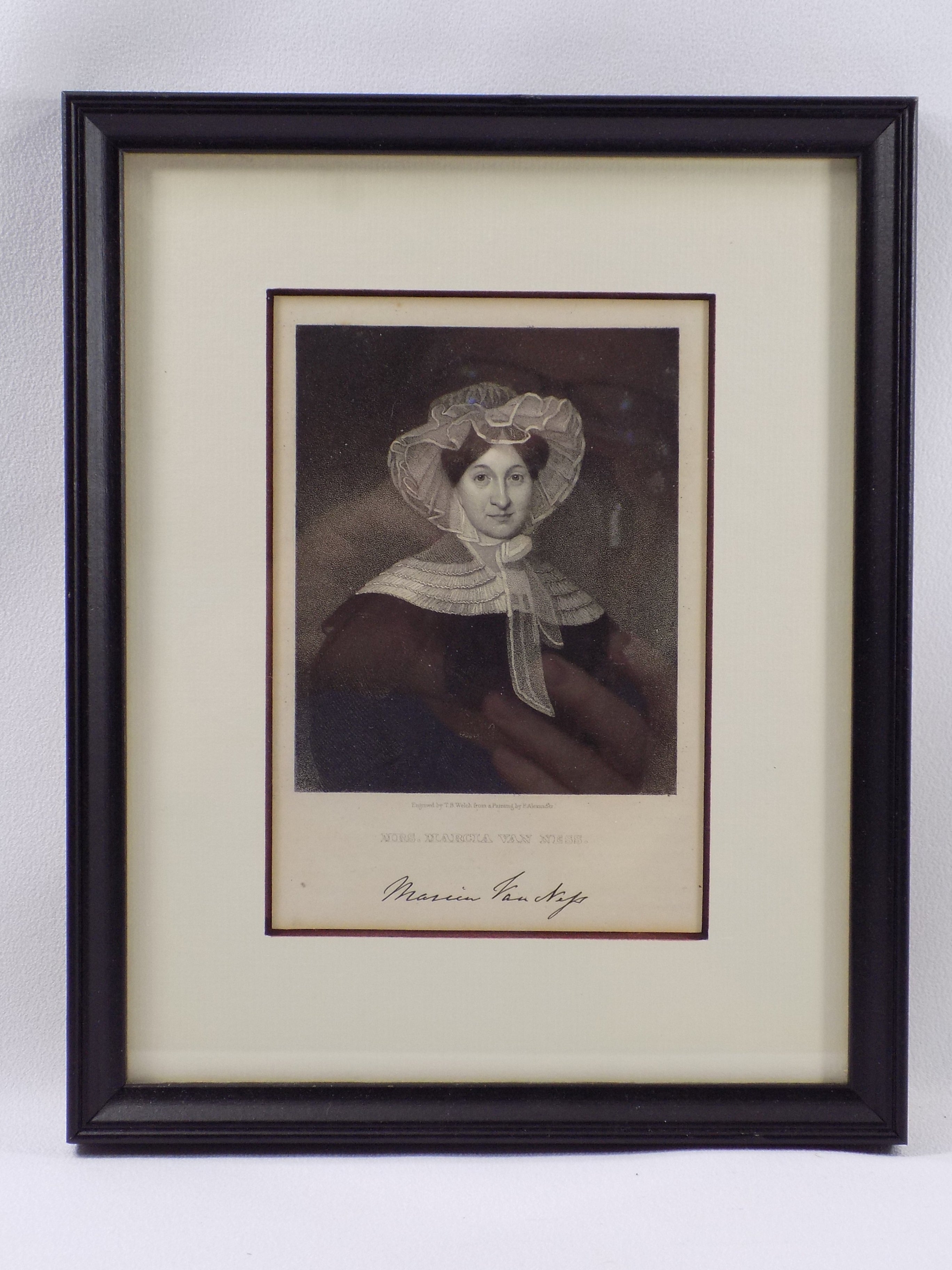 Marcia Van Ness Historical Antique Steel Engraving