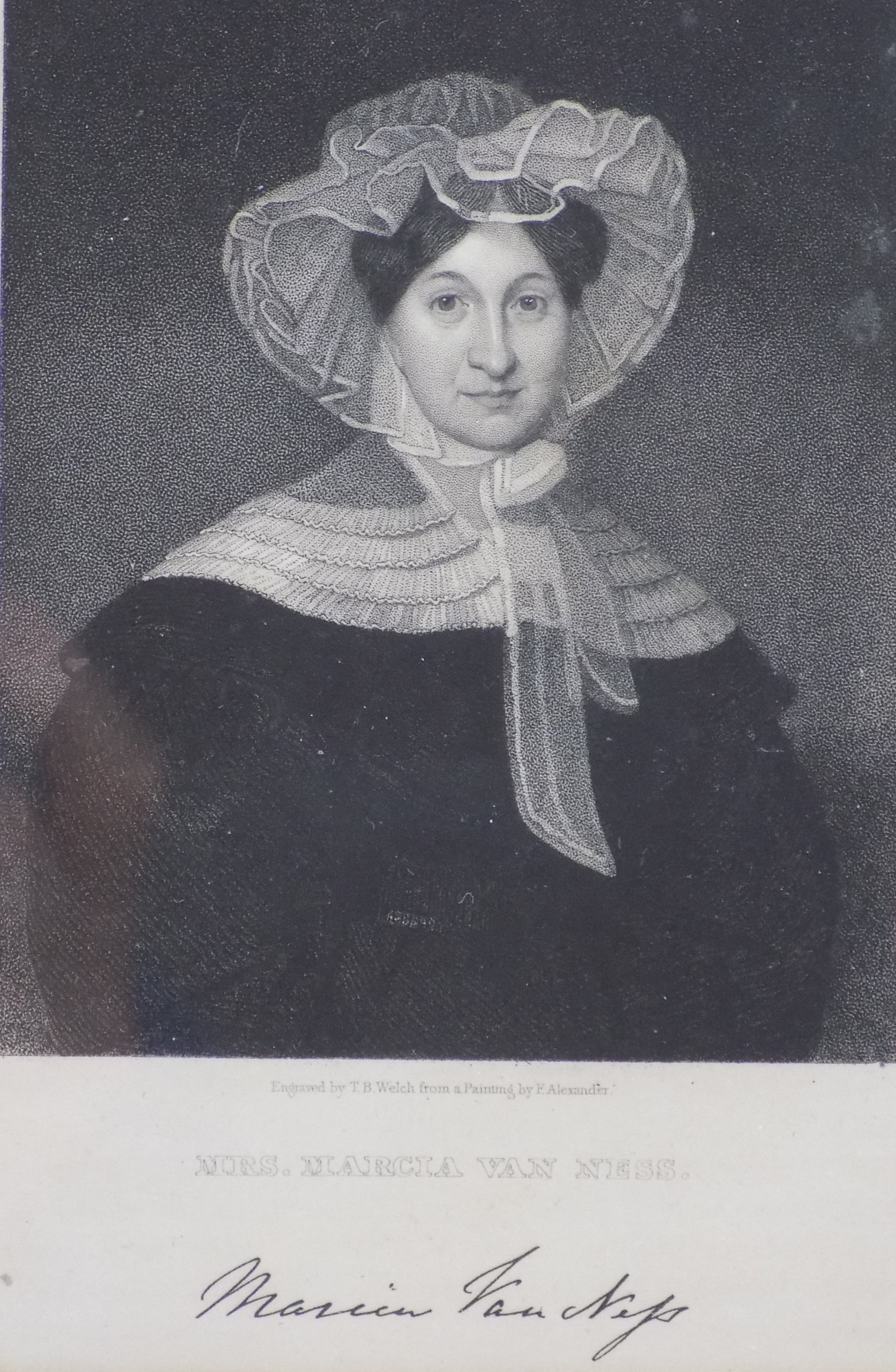 Marcia Van Ness Historical Antique Steel Engraving