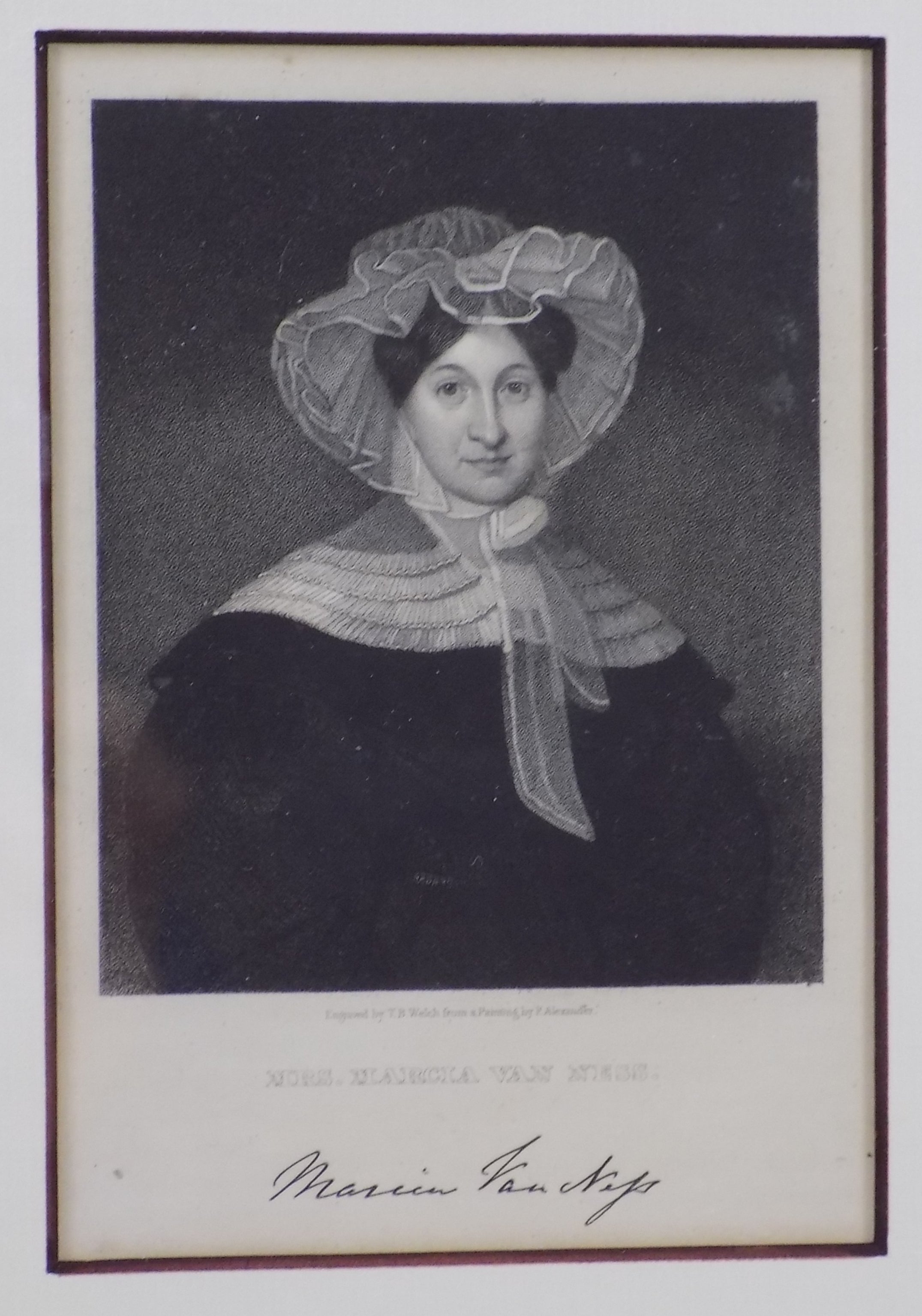 Marcia Van Ness Historical Antique Steel Engraving