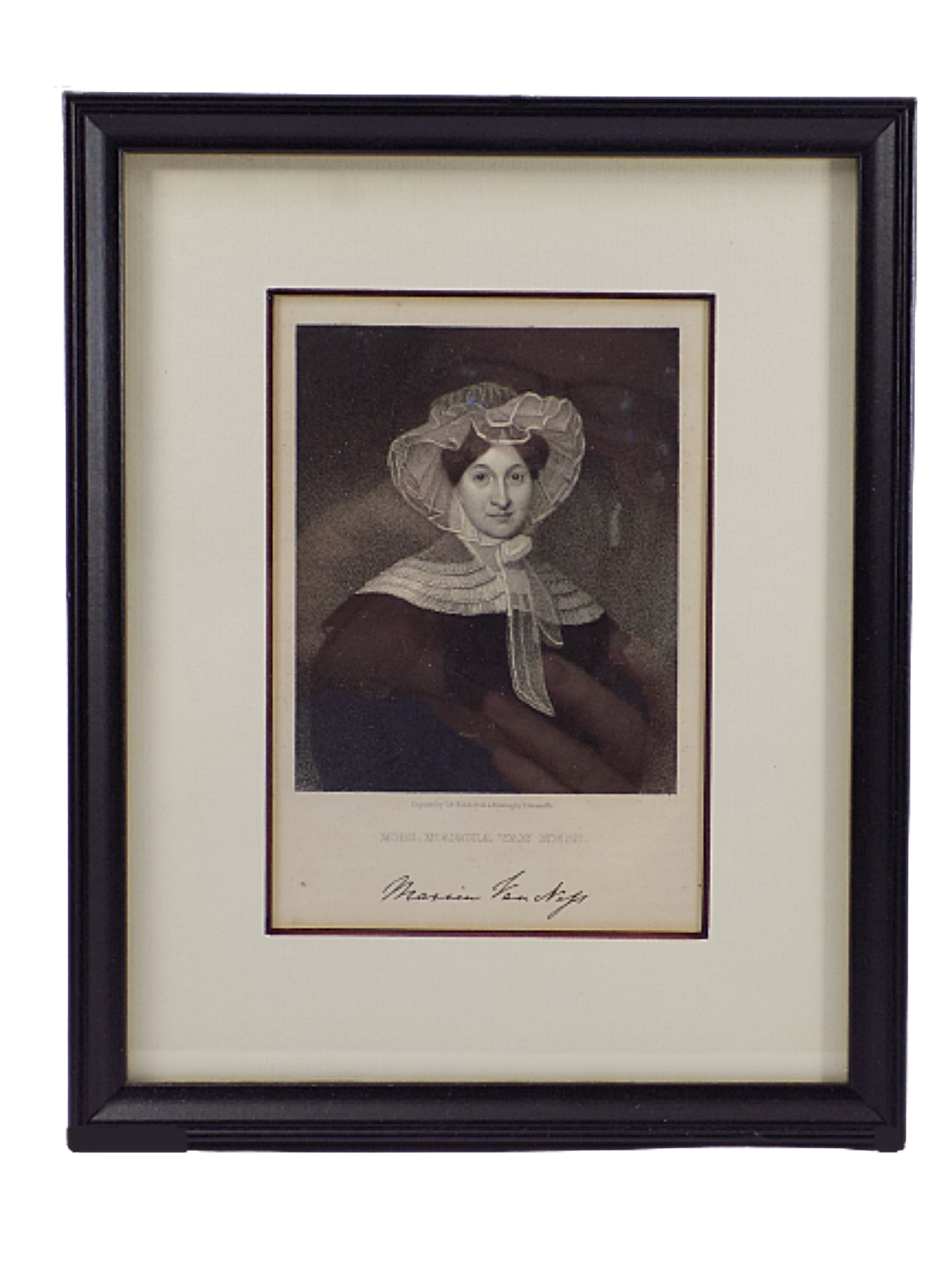 ANTIQUE STEEL ENGRAVING of Marcia Van Ness