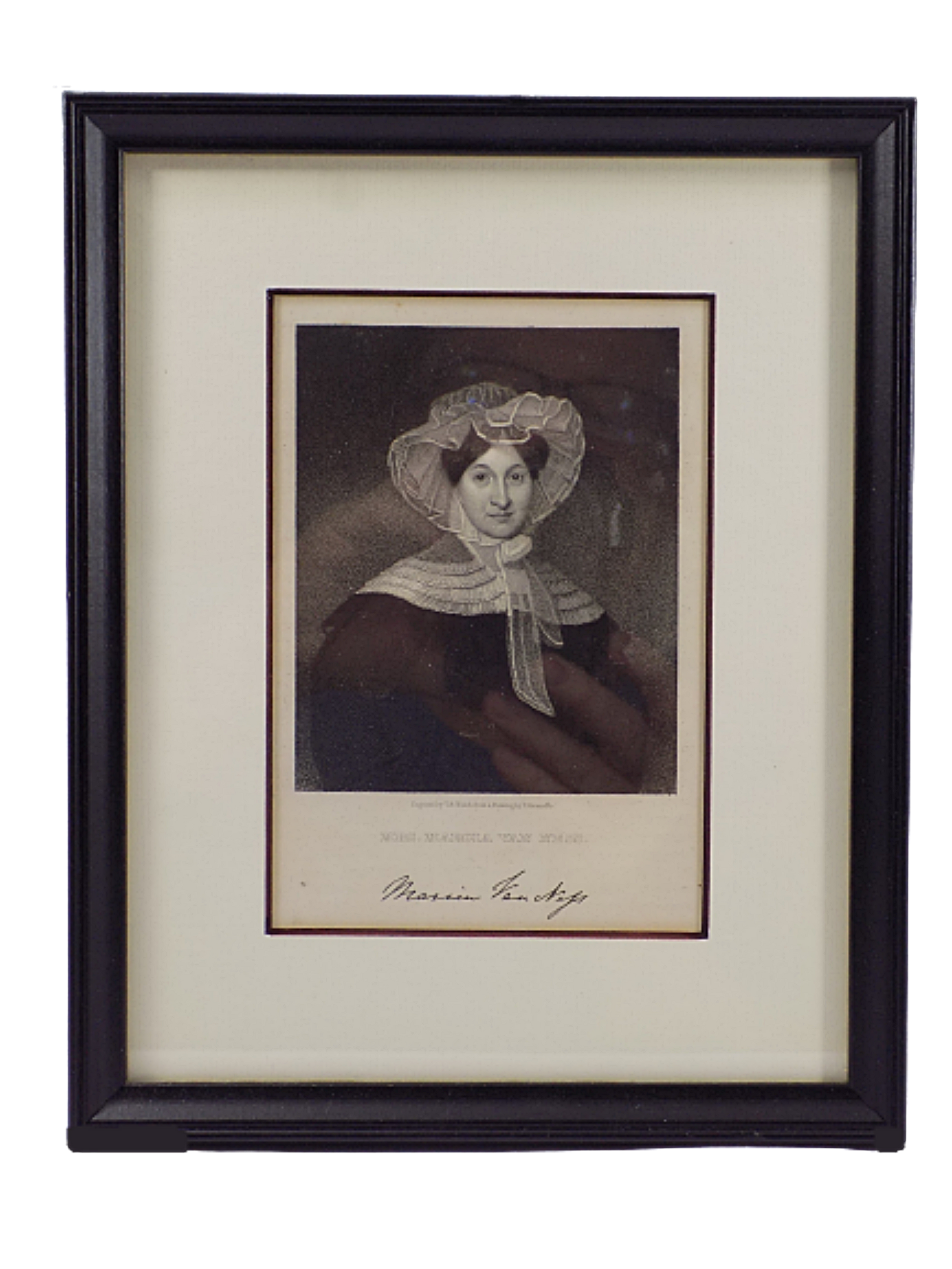 ANTIQUE STEEL ENGRAVING of Marcia Van Ness