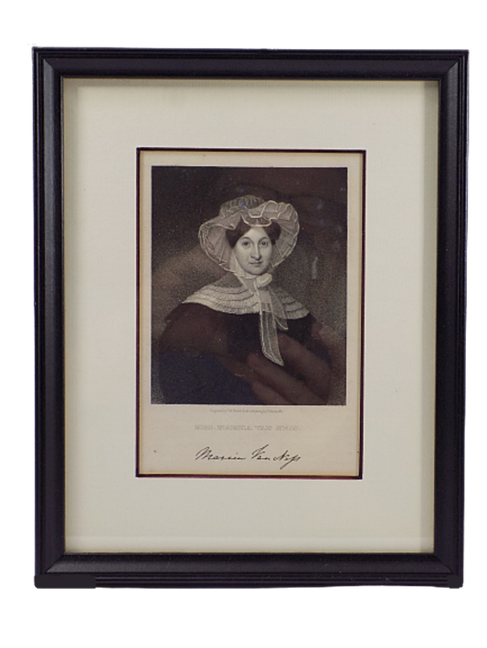 ANTIQUE STEEL ENGRAVING of Marcia Van Ness