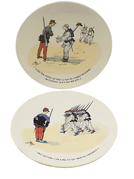Antique SARREGUEMINES FRANCE Pottery Plates by Utzschneider