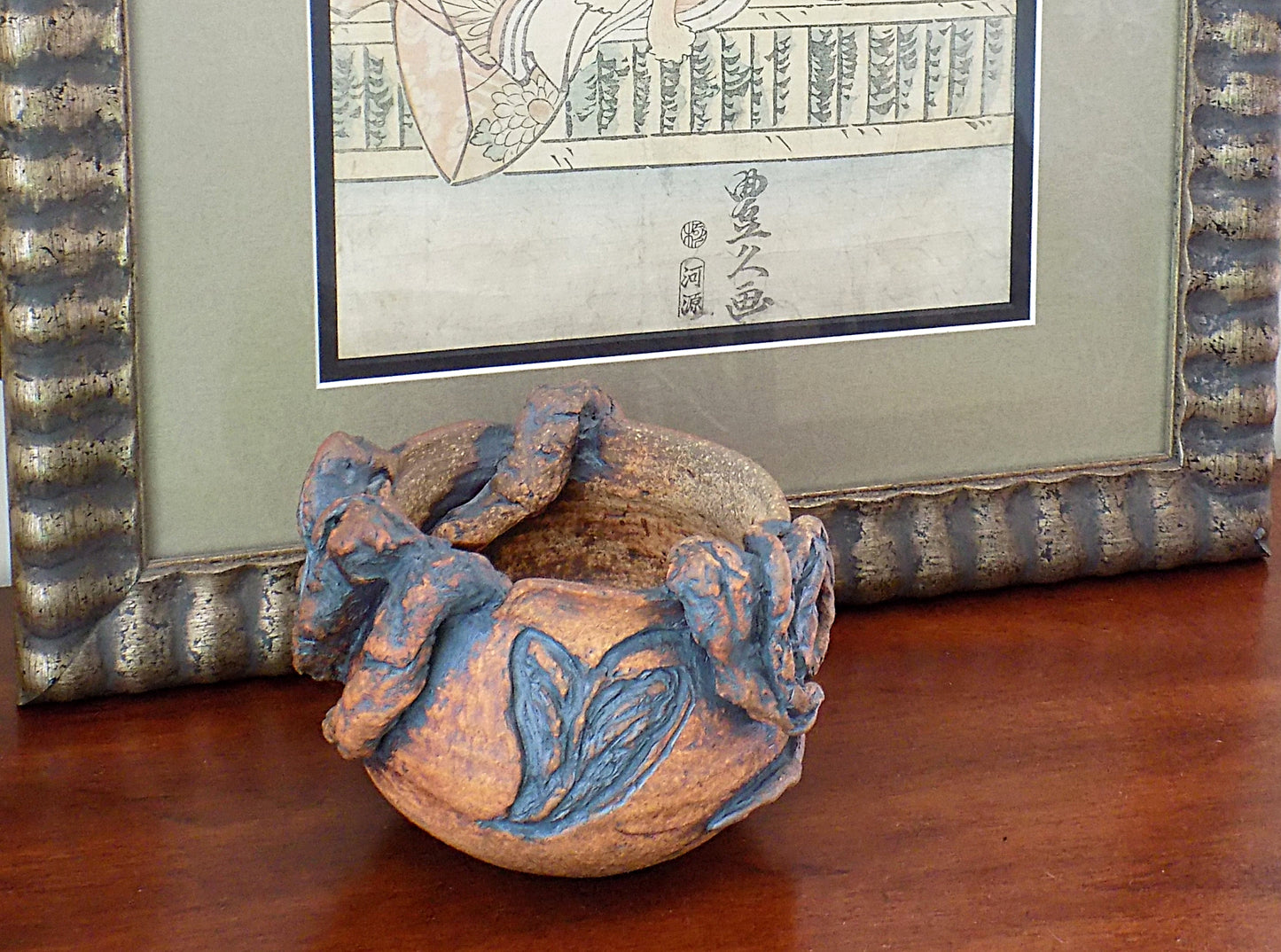 Vintage JANET HASAGAWA Studio Art Pottery Bowl Signed 1992 Oklahoma Artist