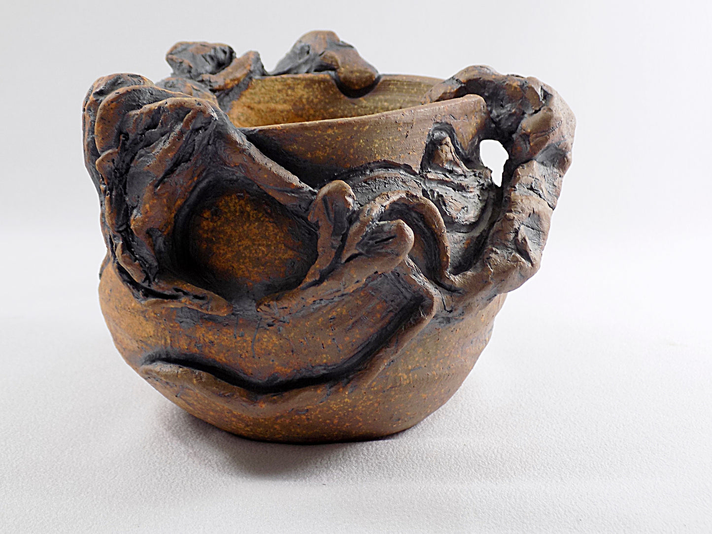 Vintage JANET HASAGAWA Studio Art Pottery Bowl Signed 1992 Oklahoma Artist