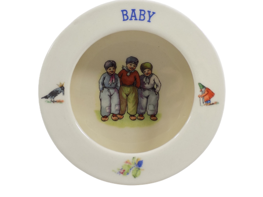 1930s BABY BOWL, Czechoslovakia Pottery 
