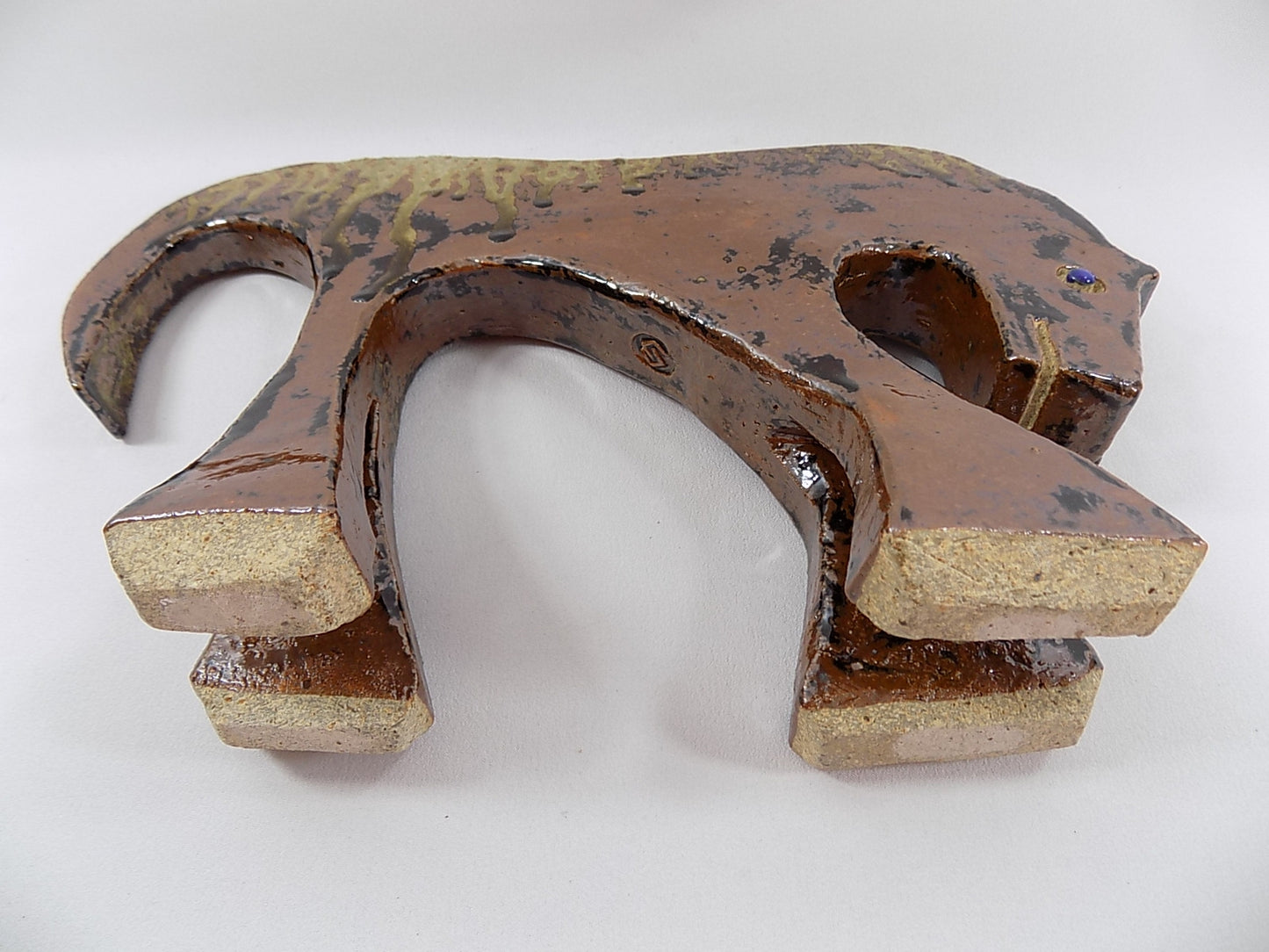 Vintage HUGE POTTERY SCULPTURE Modern Horse Signed Hand Made Studio Stoneware