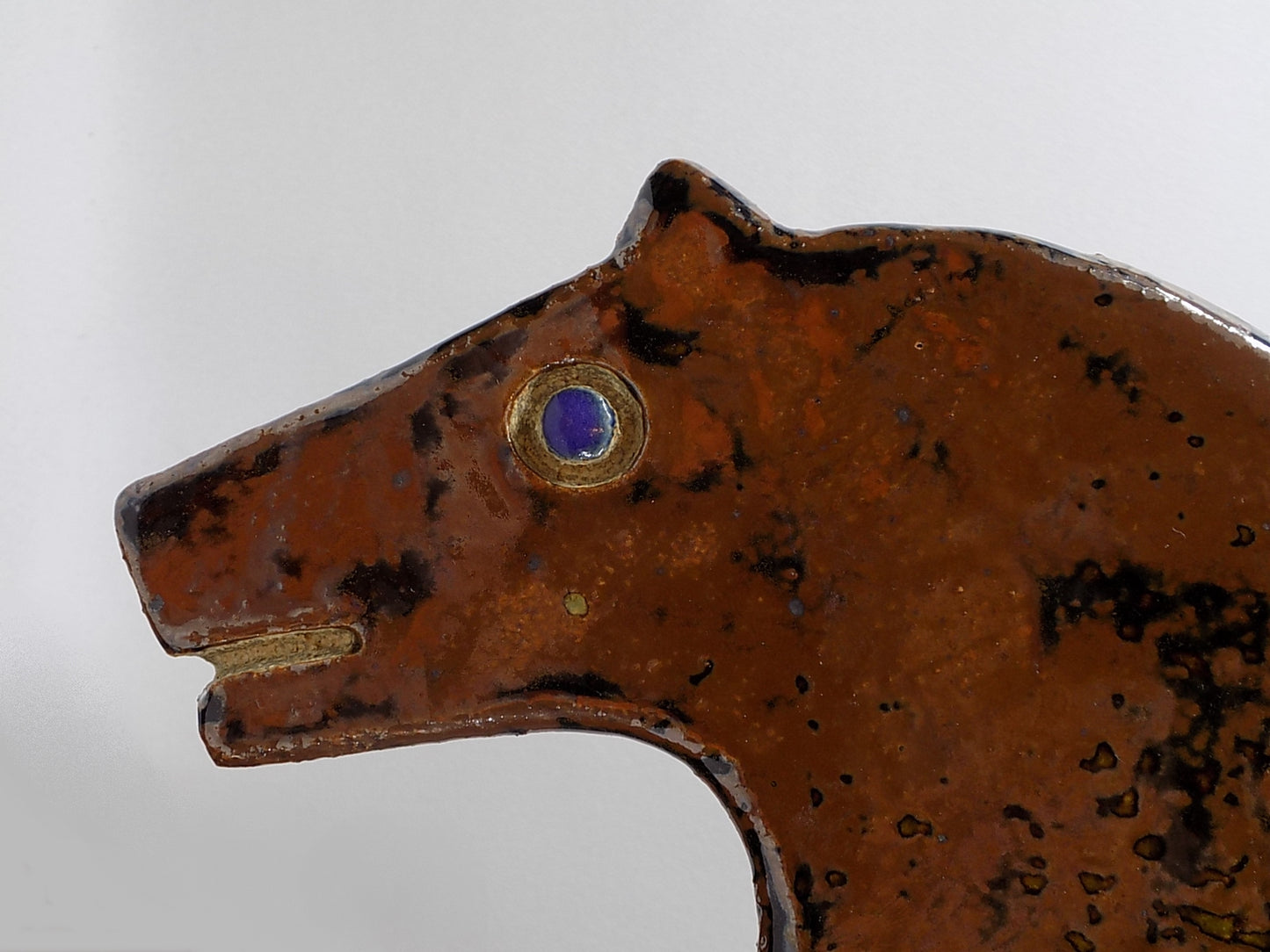 Vintage HUGE POTTERY SCULPTURE Modern Horse Signed Hand Made Studio Stoneware
