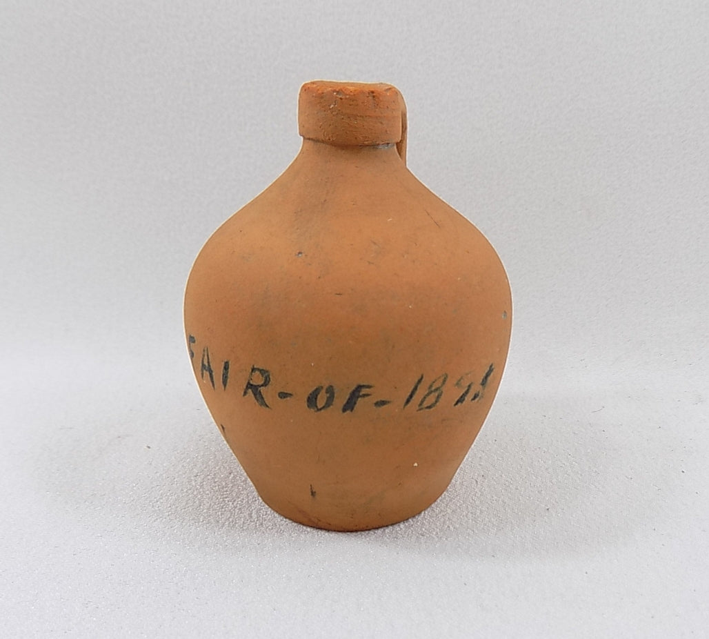ANTIQUE RARE REDWARE Miniature Jug 1895 Fair Commemorative                Cotton States and International Exposition Atlanta Georgia