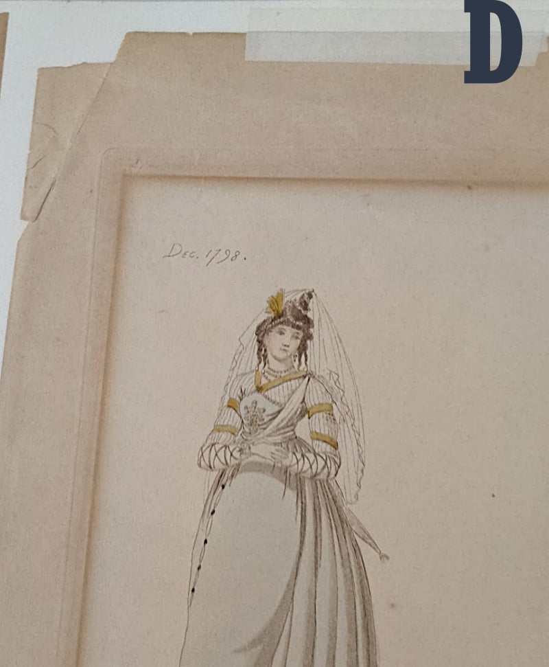 ANTIQUE FRENCH Fashion Plates Four Etchings by Auguste Guillaumot Fils 1879 Ladies in Empire Costumes Hand Colore