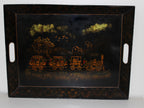 DeWitt Clinton  Albany to Schenectady Steam Train Tole Painted Tray