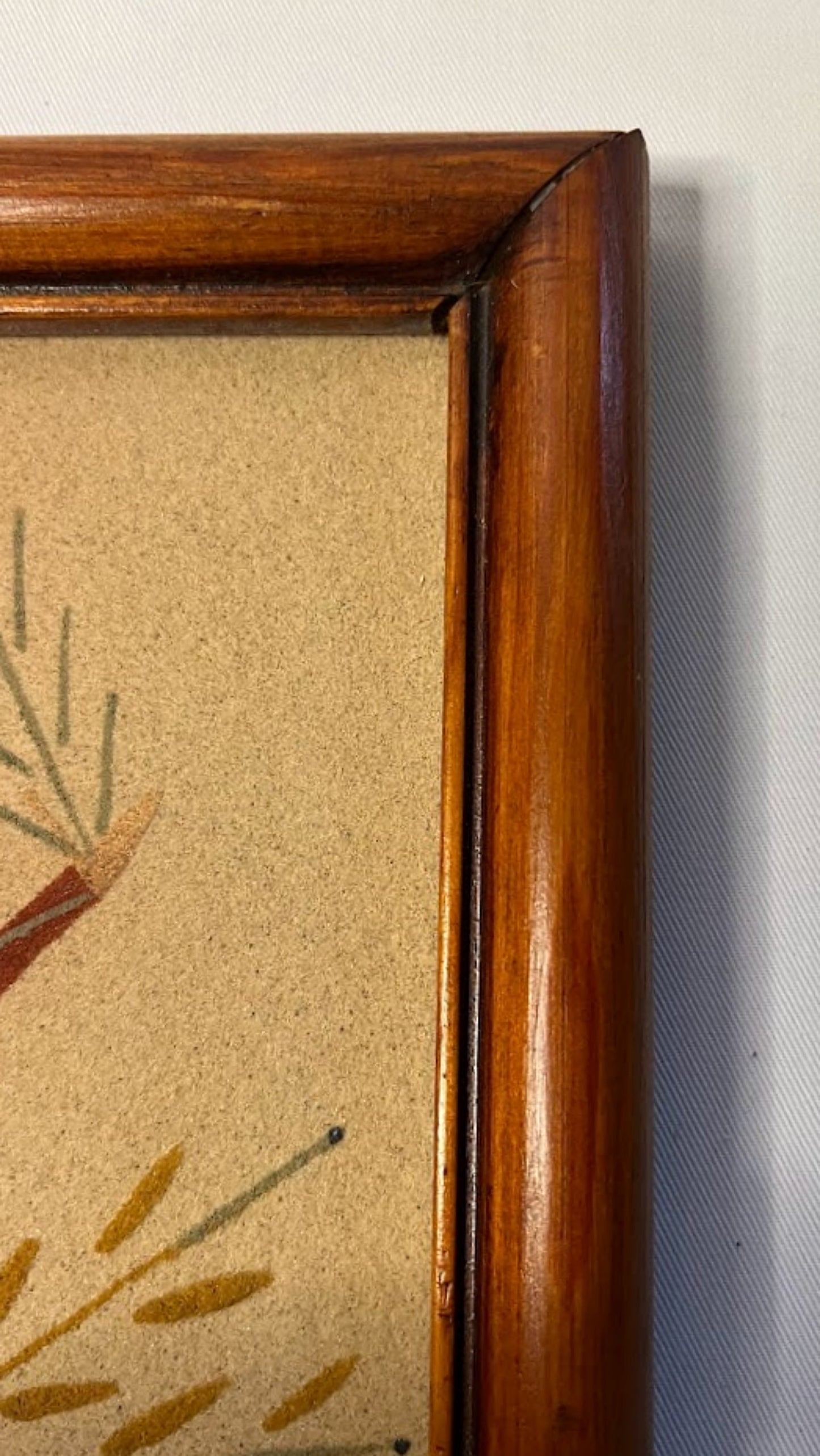 Vintage NAVAJO SAND PAINTING Large Framed Signed Native American Art