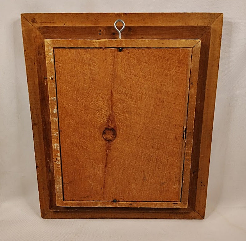 Faux Tortoise and Gilt Antique Picture Frame back of frame
