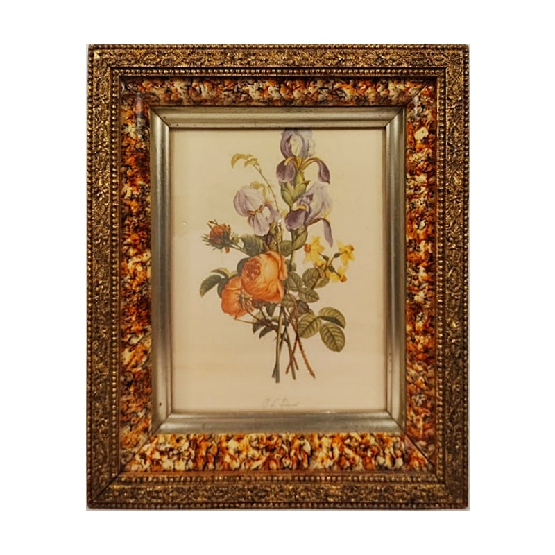 Faux Tortoise and Gilt Antique Picture Frame