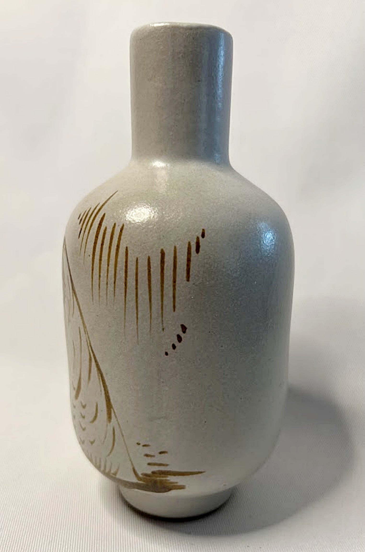 Alaska Art Hand Painted Pottery Walrus Vase