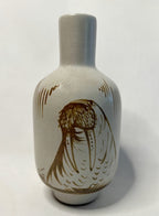 Alaska Art Hand Painted Pottery Walrus Vase