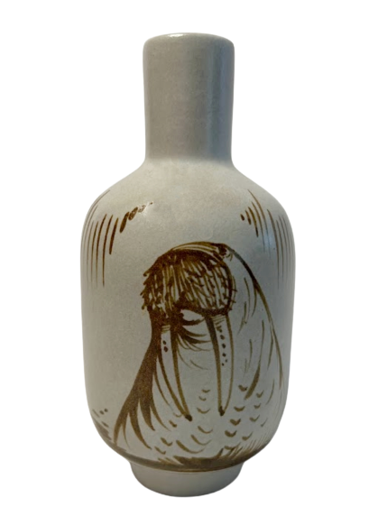 Pottery Vase Hand Painted Walrus Alaska Art
Info

