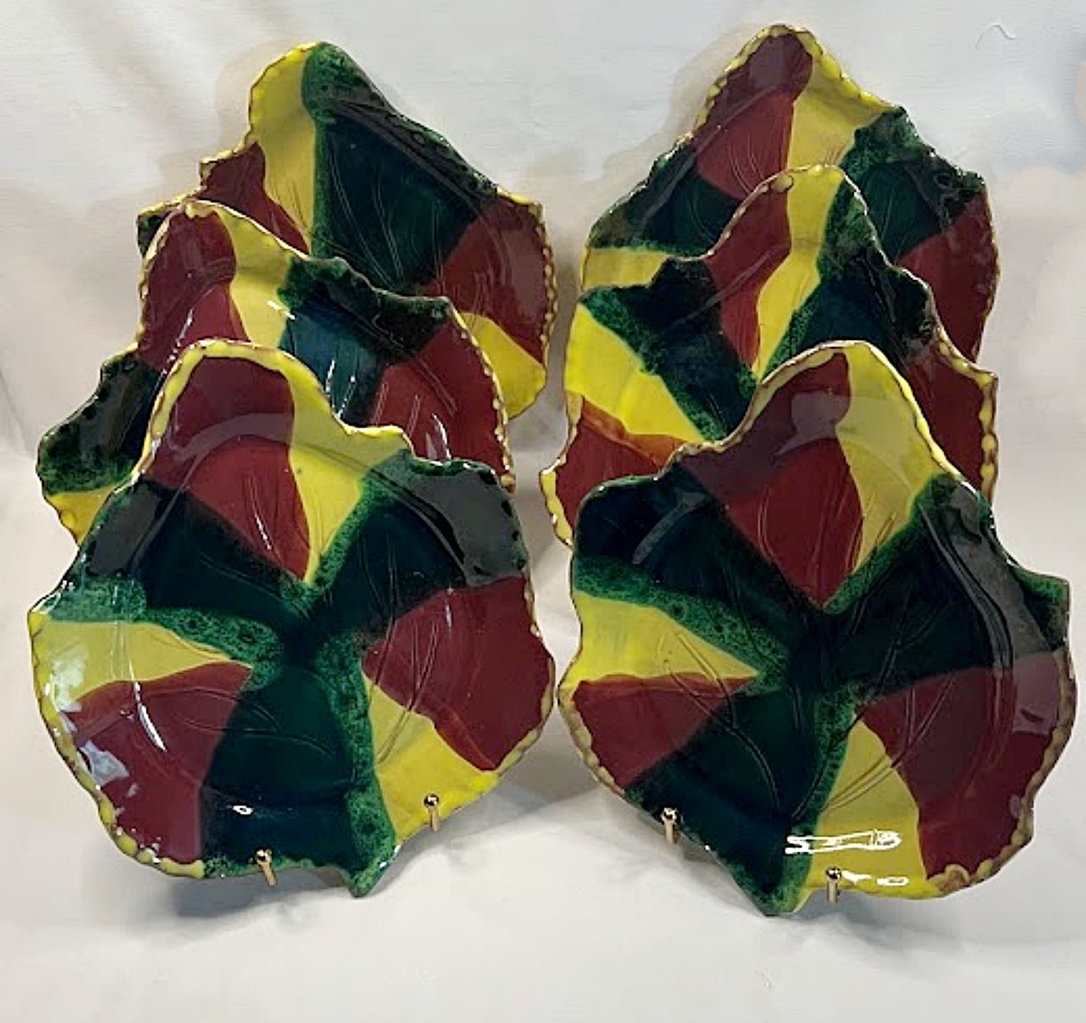 Six Leaf Plates by Mangum Pottery