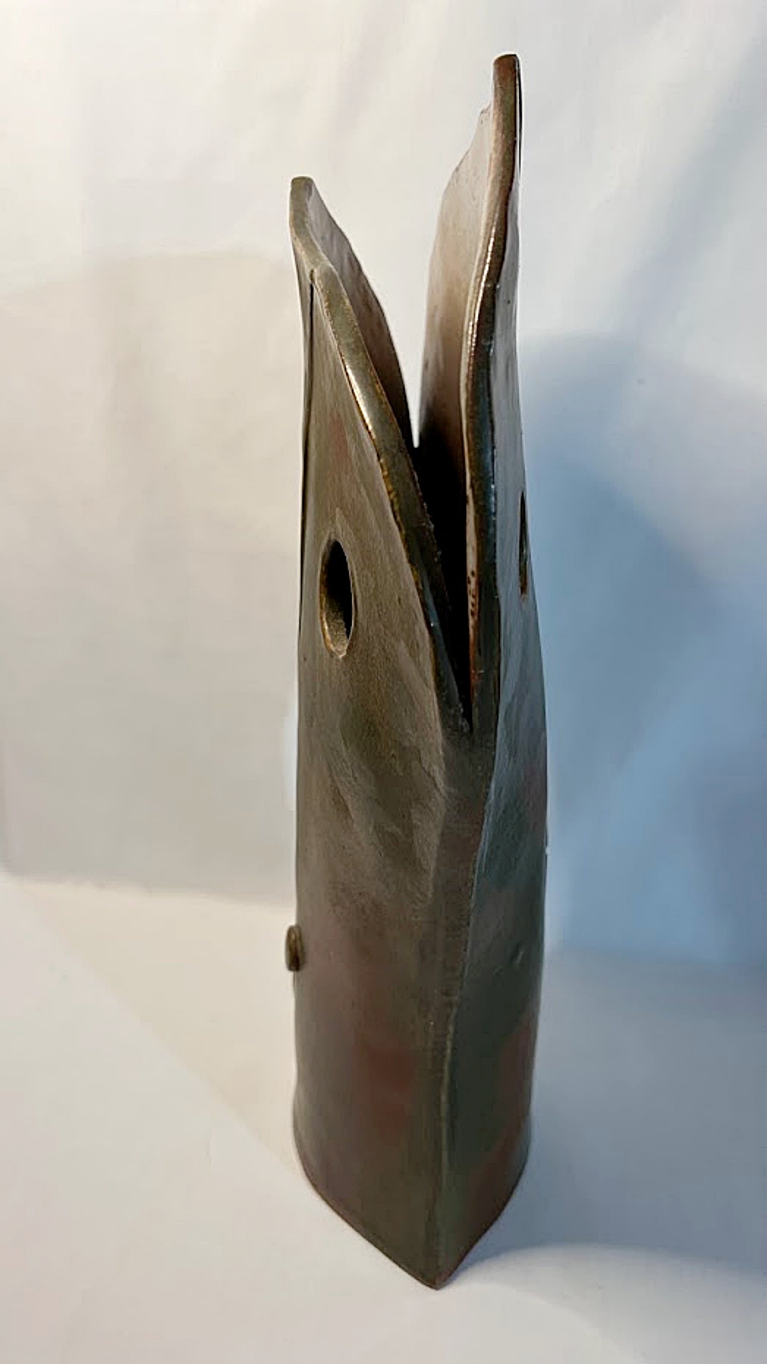 Vintage NANCY KIBENS Large Ceramic Sculpture Vase 1993 Signed turned right