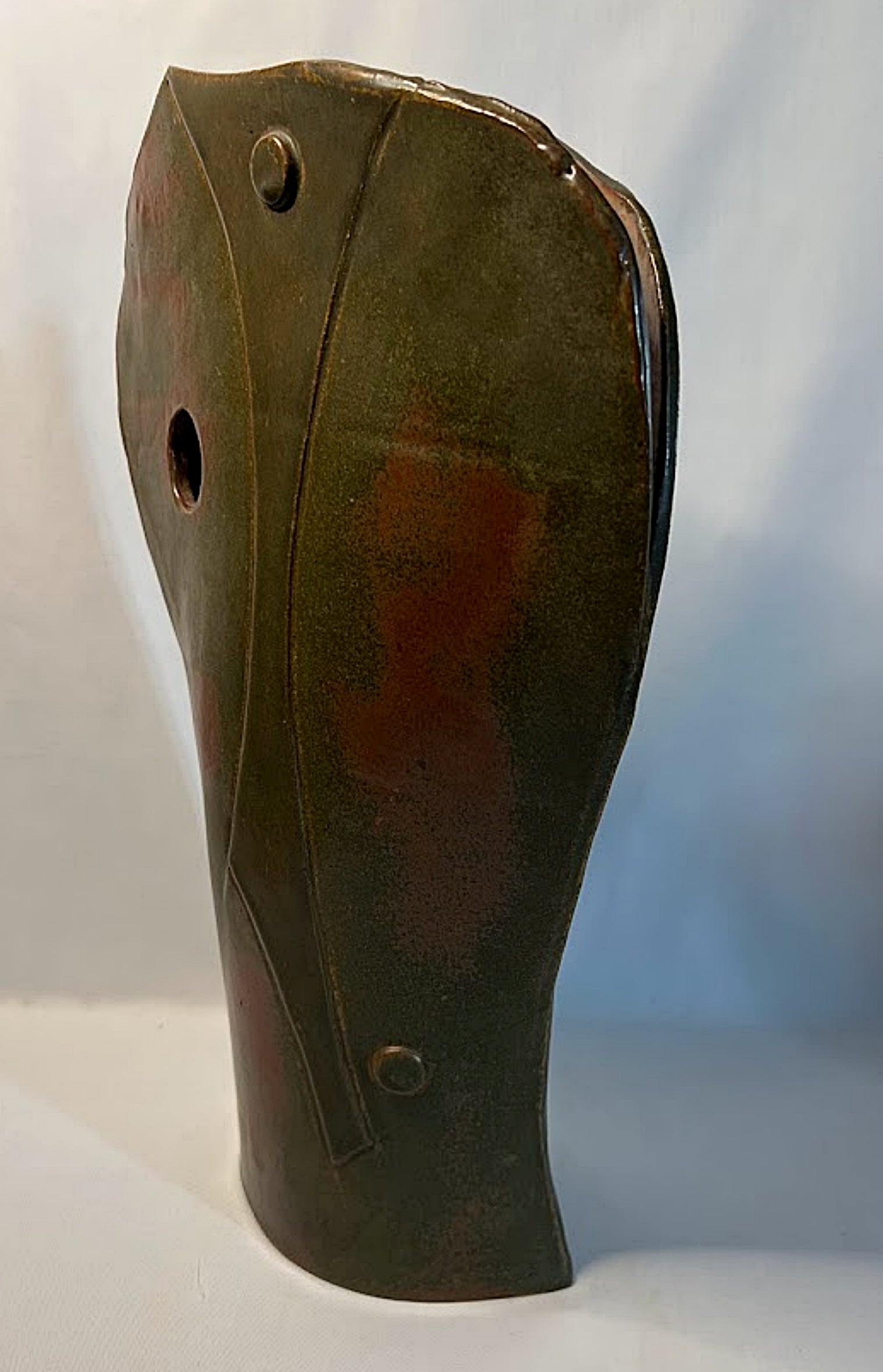 Vintage NANCY KIBENS Large Ceramic Sculpture Vase 1993 Signed turned left back
