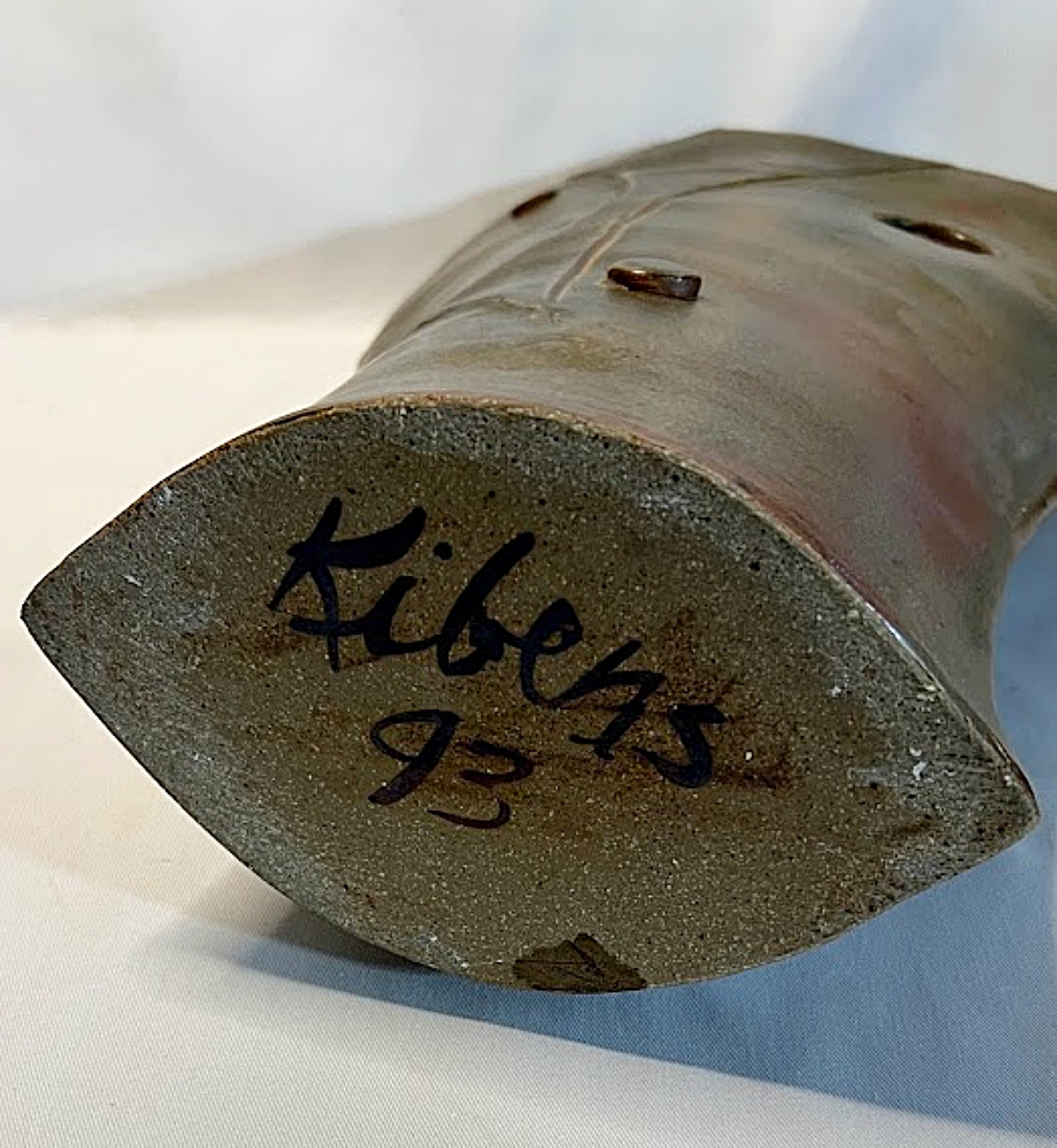 Vintage NANCY KIBENS Large Ceramic Sculpture Vase 1993 Signed signed bottom