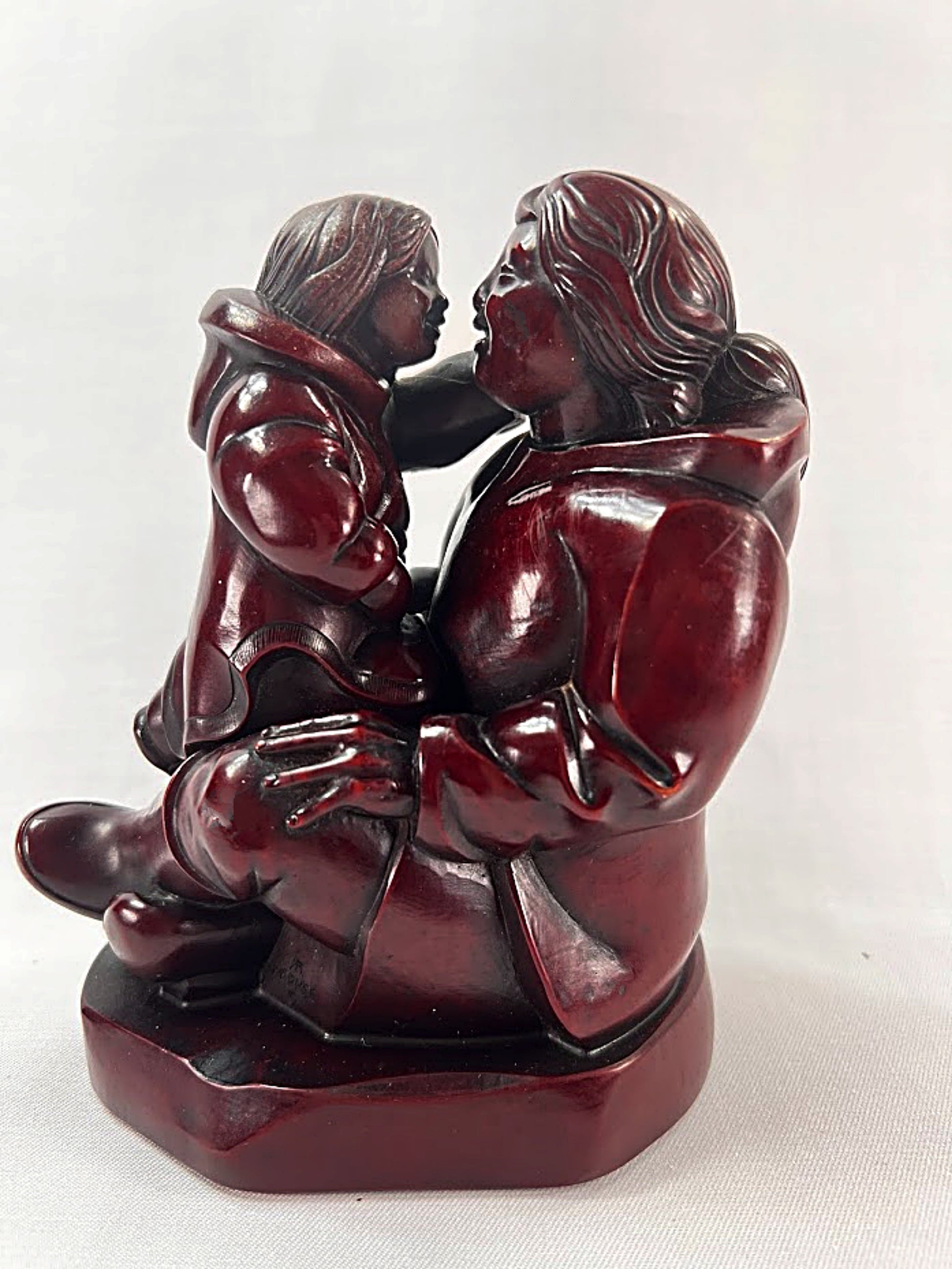 Inuit Mother and Child Sculpture by Thomas McPhee side view